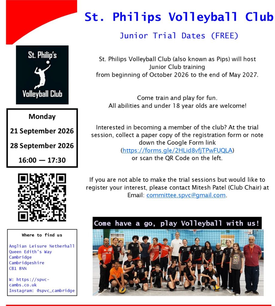 St. Philips Volleyball Club. Junior Club Poster
