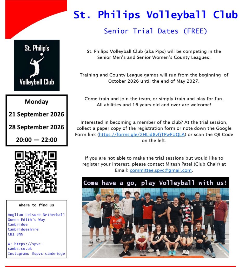 St. Philips Volleyball Club - Senior Club Poster